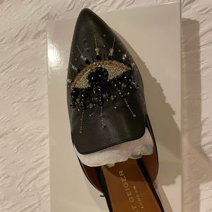 Kurt Geiger London Olive Embellished Eye Leather Dress Mules.